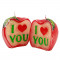 Lumanare decor Love Apple, ceara, diametrul 9 cm