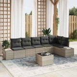 Cumpara ieftin Set de canapele pentru grădină cu pernă 7 pcs Gri deschis