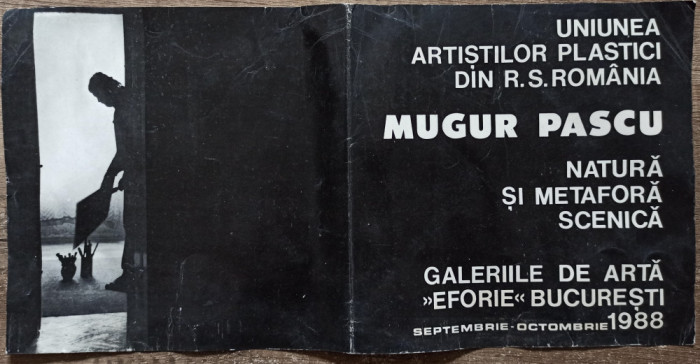 Pliant expozitie Natura si metafora scenica, Mugur Pascu, 1988