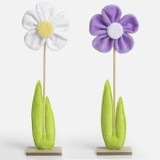 Floare decorativă textilă multicoloră, 43 cm, set 2 buc, CMCLASS