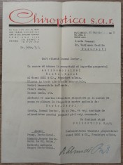 Scrisoare Chiroptica SAR 1943, promovare produse farmaceutice
