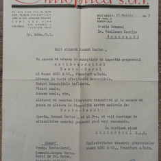 Scrisoare Chiroptica SAR 1943, promovare produse farmaceutice