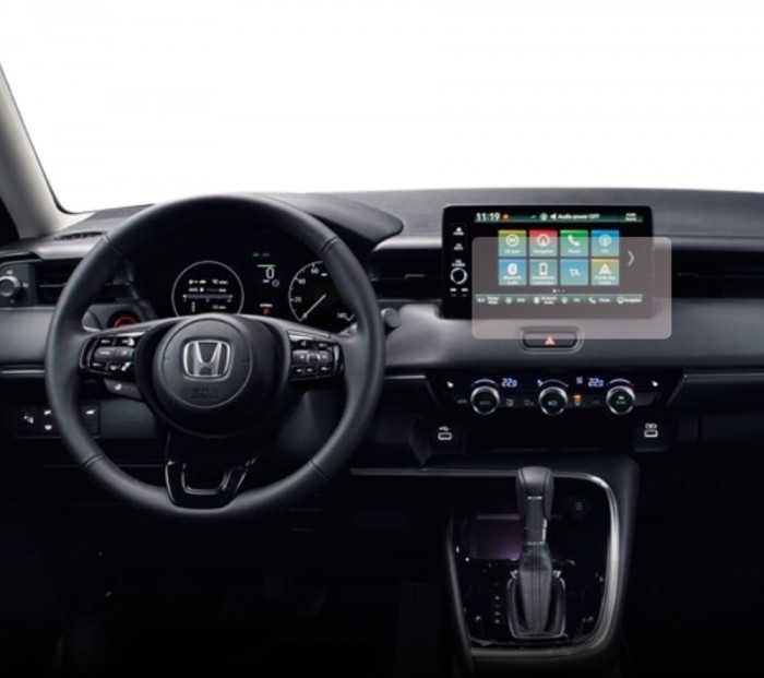 Folie Protectie Navigatie Honda HR-V 2021-2022, Duragon, protectie Display Navigatie, silicon Transparent, Anti-zgarieturi, kit instalare