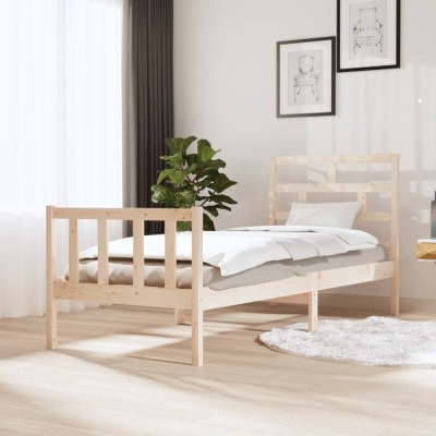 vidaXL Cadru de pat Small Single 2FT6, 75x190 cm, lemn masiv de pin foto