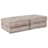 vidaXL Sofa Pouffe Modular cu 2 Locuri &icirc;n Material Bej Deschis