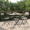 VidaXL Scaune de bistro pliabile, 6 buc., gri, poliratan și oțel 3152119