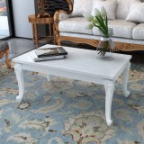 Masuta Cafea vidaXL Alb Extralucios 100x50x42 cm Lemn Prelucrat Moderna
