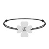 Clover - Bratara personalizata snur initiala - trifoi argint 925