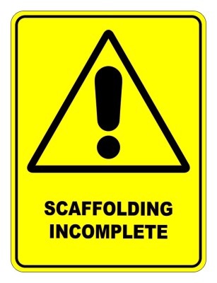 Scaffolding Incomplete Sign foto