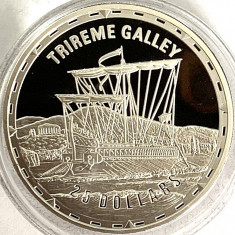 INSULELE SOLOMON 25 DOLLARS 2005 PROOF,(FIGHTING SHIPS-TRIREME GALLEY).AG.999 foto