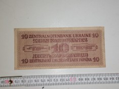 bancnota UCRAINA 10 ZEHN karbowanez 1942