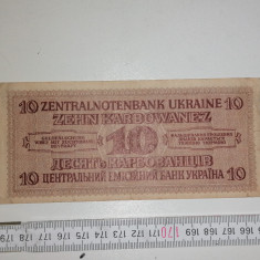 bancnota UCRAINA 10 ZEHN karbowanez 1942