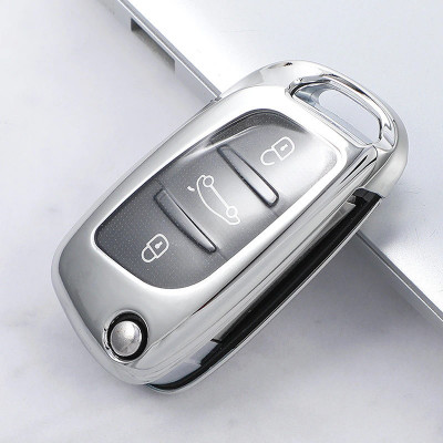 Husa TPU Cheie Briceag Peugeot Citroen 2 sau 3 Butoane Gri foto