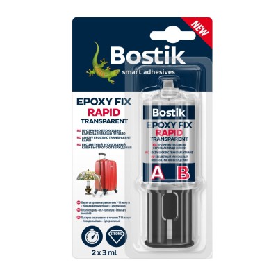 Adeziv epoxidic bicomponent, Bostik Epoxy Fix Rapid, 2 x 3 ml foto