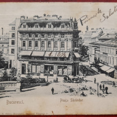 1907-Bucuresci-Piata sarindar-La palatul Cotroceni-C.P.circ.-F RARA