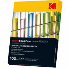 Hartie Kodak print medical HD inkjet, format A4, 130 g, mata, top 100 coli foto