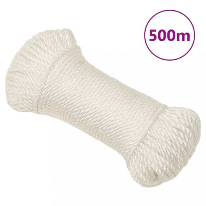 Fr&acirc;nghie de lucru, alb, 3 mm, 500 m, polipropilenă