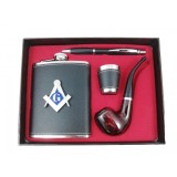 Cumpara ieftin Set Cadou Pipa, pix, pahar si plosca + simbol masonic