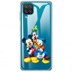Husa Samsung Galaxy A22 4G Silicon Transparenta Model Mickey Mouse Goofy And Donald foto