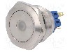 Intrerupator anti-vandalism, ON-ON, &Oslash;28mm, ONPOW - GQ28-11ZD/B/12V/S