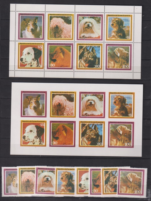 GUINEA ECUATORIALA 1978 CAINI MI.1427-1434 +BL.A309 A +B MNH