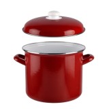 Oala emailata bordo cu capac, 20 cm, 5,2 l, pentru gatit zilnic