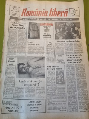 romania libera 7 ianuarie 1990-unde sunt mortii timisoarei,revolutia romana foto
