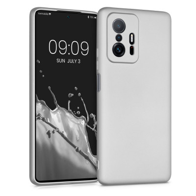 Husa pentru Xiaomi 11T / 11T Pro, Silicon, Silver, 56237.67, kwmobile foto