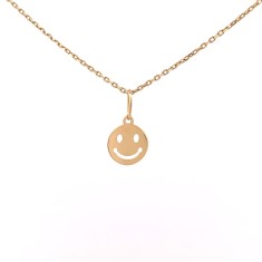Pandantiv din aur de 14k in forma de smiley face