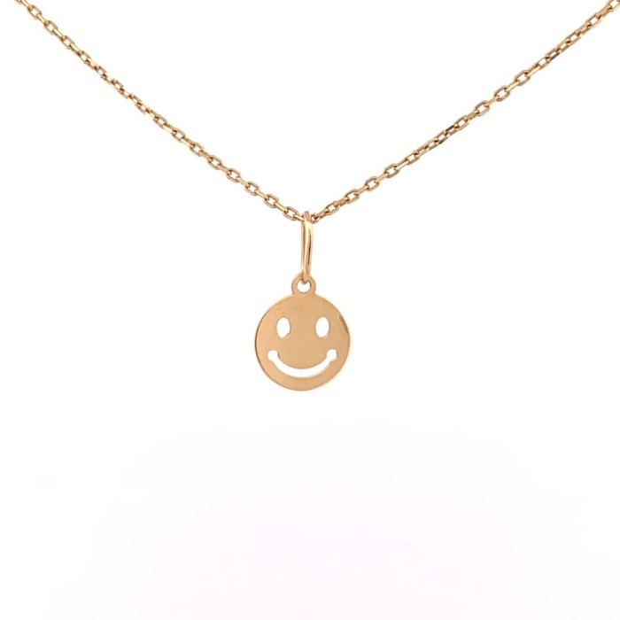 Pandantiv din aur de 14k in forma de smiley face
