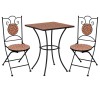 VidaXL Set de bistro mozaic, 3 piese, cărămiziu, placă ceramică 279412