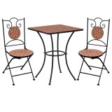 Cumpara ieftin Set de bistro mozaic, 3 piese, cărămiziu, placă ceramică