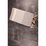Pătură Roma Din Bumbac | Gri Cu Dungi Albe 300 x 200 cm