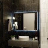 Oglinda LED Dreptunghiulara ARTEA Touch, 80X60cm, Sistem Dezaburire, Dimabila, Lumina Race 6000K