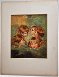 Art Print din 1901 JOSHUA REYNOLDS - Capete de Ingeri _ Mari Maestri