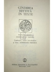 Gandirea hittita in texte (Editia: 1986)