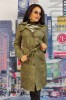 X653RR-14 Trench midi elegant din imitatie piele intoarsa