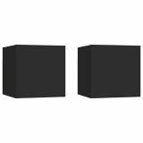 Cumpara ieftin Noptiere, 2 buc., negru, 30,5x30x30 cm, lemn prelucrat