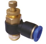 Drosel pneumatic SL CONECTOR PLASTIC TIP L CU REGLAJ DEBIT 1/8&#039;&#039; 6mm MA0118.04, Adler