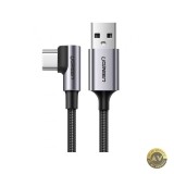 Cablu Date si Incarcare USB-A - USB-C UGREEN US284 Angled 60W 2m Gri