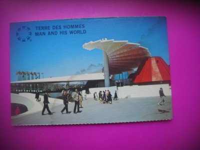 HOPCT 7481 PAVILIONUL GENIILE ZBORULUI-EXPO NAT 1967-MONTREAL QUEBEC - -CANADA-AMERICA DE NORD -CIRCULATA foto