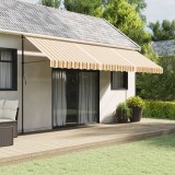 VidaXL P&acirc;nză de rezervă copertină, dungi multicolore, 5x3,5 m
