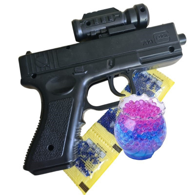 Pistol de jucarie cu 500 bile de gel Orbeez, Model Glock 709, 6+, Negru foto