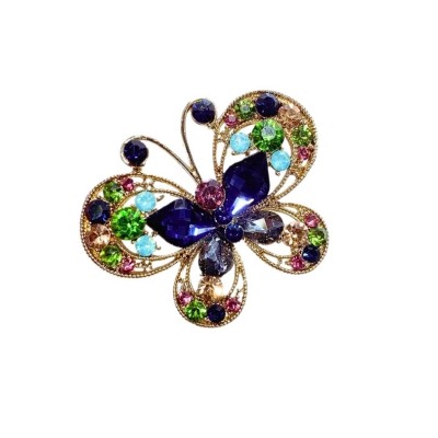 Brosa Fluture cu cristale multicolore foto