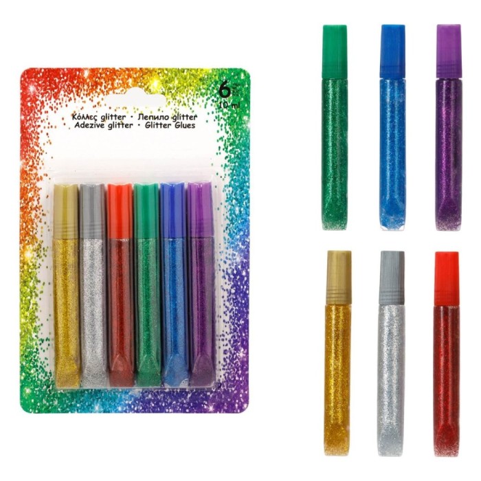 Set 6 Adezive Glitter, Multicolor