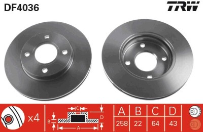 TRW DF4036 Disc frana foto