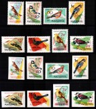 Ungaria 1961, Mi #1808-1815 A+B**, dant + nedant, fauna, pasari cantatoare, MNH!, Natura, Nestampilat