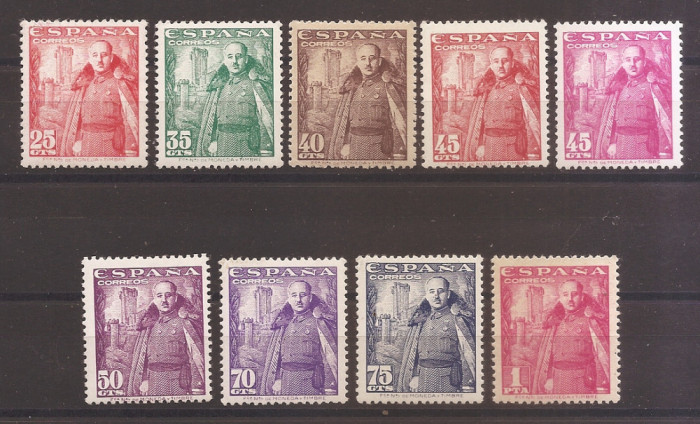 Spania 1948 - Generalul Franco, valori definitive, MNH/MH (vezi descrierea)