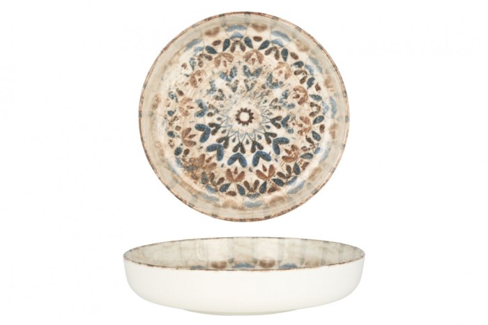 Rinart Farfurie ad&acirc;ncă - Aztec - Porţelan - 19 cm (500cc) - set de 6