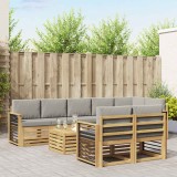 vidaXL Set de canapele de exterior 9 pcs Alb și gri deschis 3392086